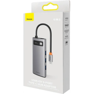 Hurtownia GSM - Hub Baseus StarJoy Series 6w1 USB-C - HDMI + 3 x USB 3.0 + USB-C PD + RJ45 - BSU3896 - {ean13} - Hurt
