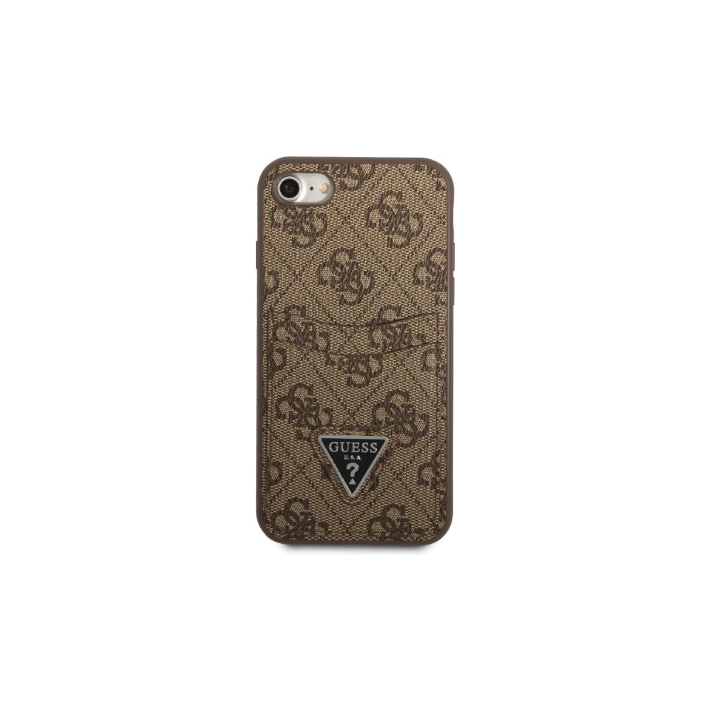 Hurtownia GSM - Case Guess GUHCI8P4TPW Apple iPhone SE 2022/SE 2020/8/7 Hardcase braun/brown Hardcase 4G Triangle Logo Kartenfach - GUE2326 - {ean13} - Hurt