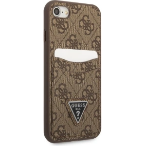 Hurtownia GSM - Case Guess GUHCI8P4TPW Apple iPhone SE 2022/SE 2020/8/7 Hardcase braun/brown Hardcase 4G Triangle Logo Kartenfach - GUE2326 - {ean13} - Hurt