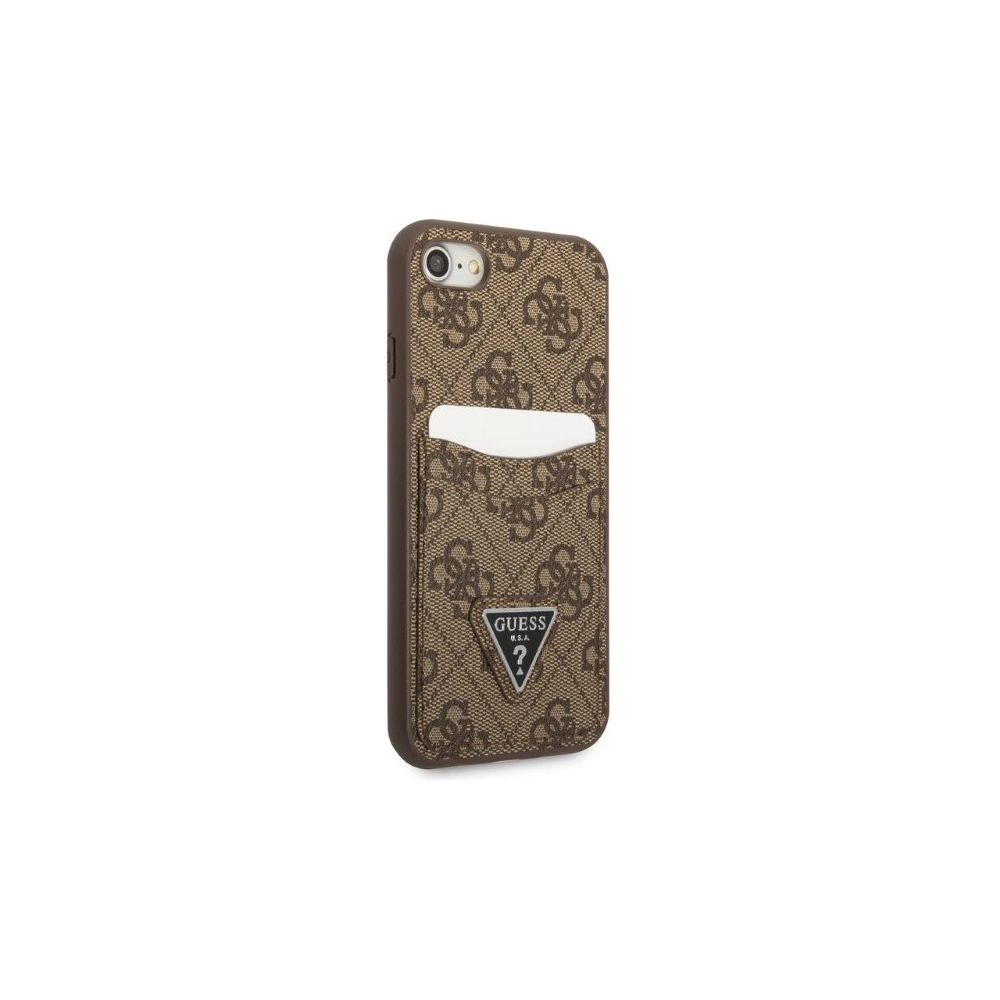 Hurtownia GSM - Case Guess GUHCI8P4TPW Apple iPhone SE 2022/SE 2020/8/7 Hardcase braun/brown Hardcase 4G Triangle Logo Kartenfach - GUE2326 - {ean13} - Hurt