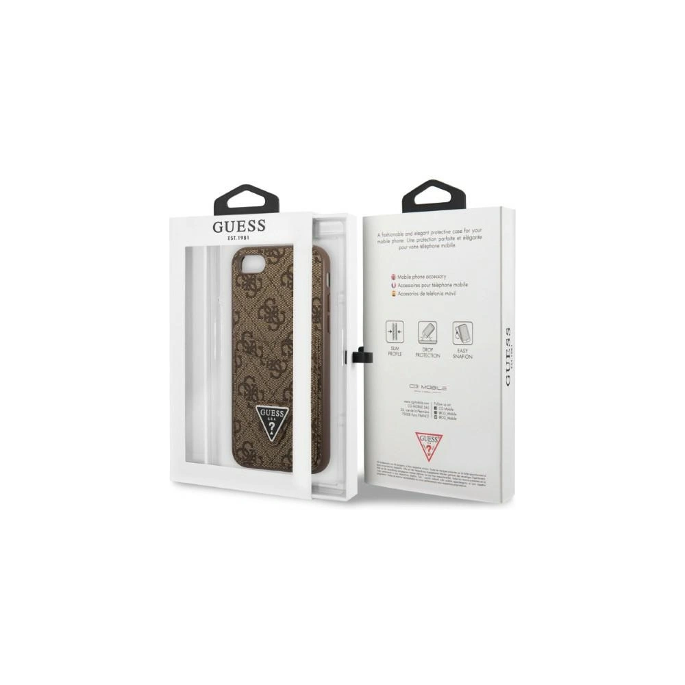 Hurtownia GSM - Case Guess GUHCI8P4TPW Apple iPhone SE 2022/SE 2020/8/7 Hardcase braun/brown Hardcase 4G Triangle Logo Kartenfach - GUE2326 - {ean13} - Hurt