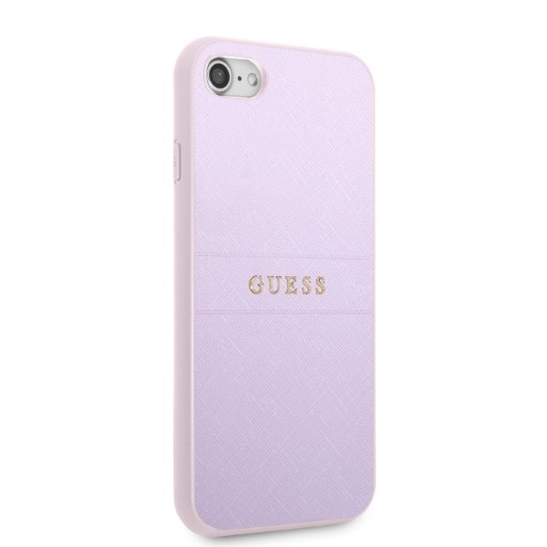 Kryt Guess GUHCI8PSASBPU Apple iPhone SE 2022/SE 2020/8/7 hardcase purple Saffiano Hot Stamp & Metal Logo