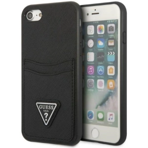 Hurtownia GSM - Etui Guess GUHCI8PSATPK Apple iPhone SE 2022/SE 2020/8/7 kemény tok fekete hardcase Saffiano Triangle Logo kártyafogó - GUE2329 - {ean13} - Hurt