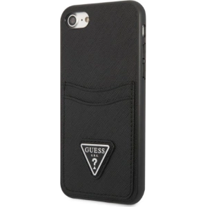 Hurtownia GSM - Etui Guess GUHCI8PSATPK Apple iPhone SE 2022/SE 2020/8/7 kemény tok fekete hardcase Saffiano Triangle Logo kártyafogó - GUE2329 - {ean13} - Hurt