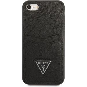 Hurtownia GSM - Etui Guess GUHCI8PSATPK Apple iPhone SE 2022/SE 2020/8/7 kemény tok fekete hardcase Saffiano Triangle Logo kártyafogó - GUE2329 - {ean13} - Hurt