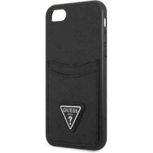 Hurtownia GSM - Etui Guess GUHCI8PSATPK Apple iPhone SE 2022/SE 2020/8/7 kemény tok fekete hardcase Saffiano Triangle Logo kártyafogó - GUE2329 - {ean13} - Hurt