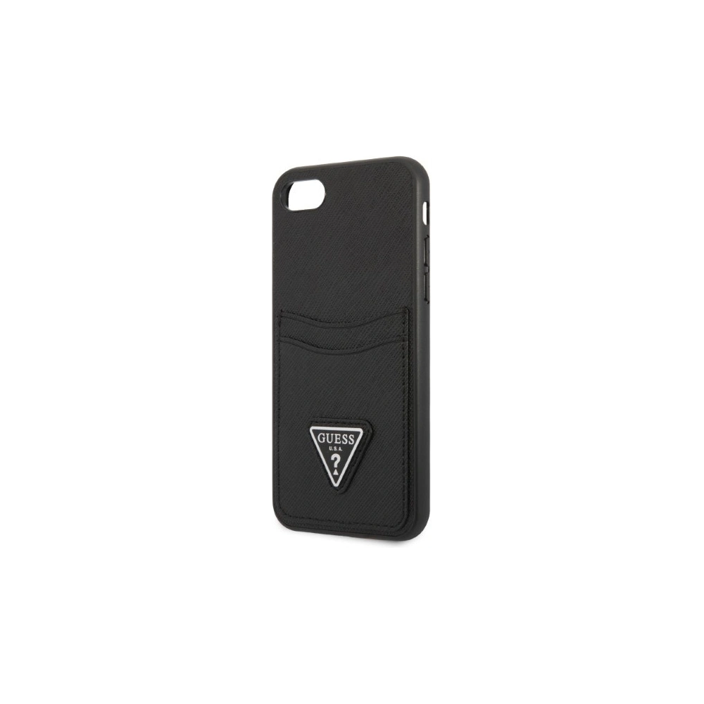 Wholesale Guess GUHCI8PSATPK Apple iPhone SE 2022/SE 2020/8/7 hardcase black hardcase Saffiano Triangle Logo Cardslot - GUE2329 - {ean13} - Hurt
