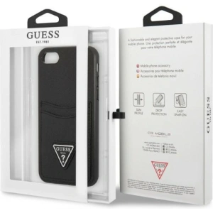 Hurtownia GSM - Etui Guess GUHCI8PSATPK Apple iPhone SE 2022/SE 2020/8/7 kemény tok fekete hardcase Saffiano Triangle Logo kártyafogó - GUE2329 - {ean13} - Hurt