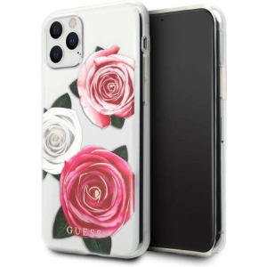 Hurtownia GSM - Etui Guess GUHCN58ROSTRT Apple iPhone 11 Pro transparentní tvrdý kryt Flower Desire Pink & White Rose - GUE2330 - {ean13} - Hurt