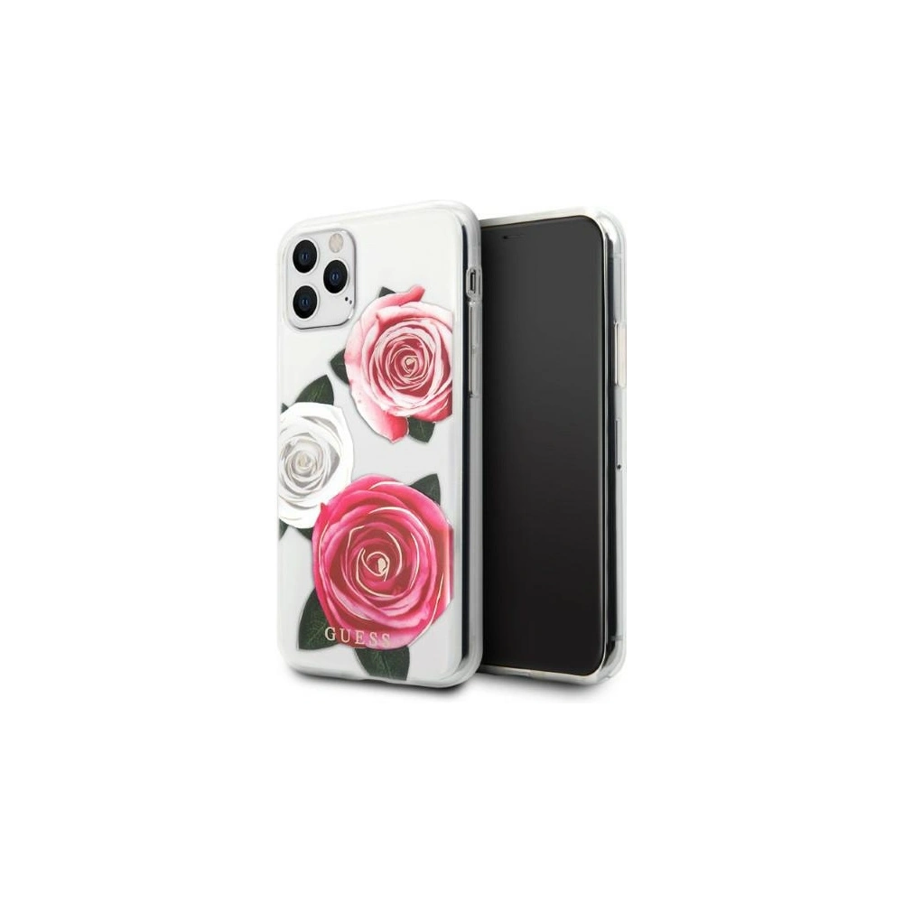 Hurtownia GSM - Etui Guess GUHCN58ROSTRT Apple iPhone 11 Pro transparentní tvrdý kryt Flower Desire Pink & White Rose - GUE2330 - {ean13} - Hurt