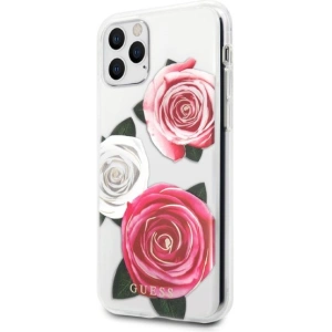 Hurtownia GSM - Etui Guess GUHCN58ROSTRT Apple iPhone 11 Pro transparentní tvrdý kryt Flower Desire Pink & White Rose - GUE2330 - {ean13} - Hurt
