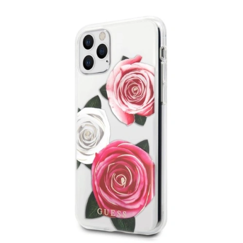 Etui Guess GUHCN58ROSTRT Apple iPhone 11 Pro transparent hardcase Flower Desire Pink & White Rose