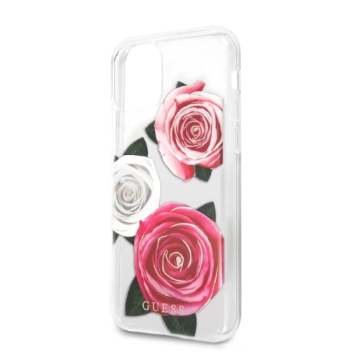Etui Guess GUHCN58ROSTRT Apple iPhone 11 Pro transparent hardcase Flower Desire Pink & White Rose