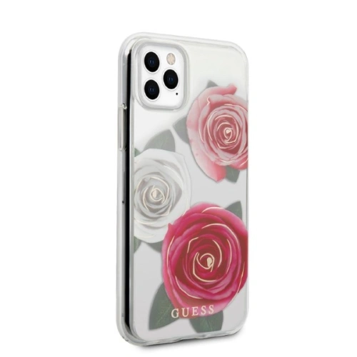 Etui Guess GUHCN58ROSTRT Apple iPhone 11 Pro transparent hardcase Flower Desire Pink & White Rose