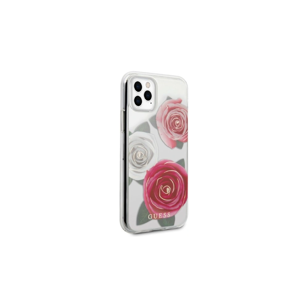 Hurtownia GSM - Etui Guess GUHCN58ROSTRT Apple iPhone 11 Pro transparentní tvrdý kryt Flower Desire Pink & White Rose - GUE2330 - {ean13} - Hurt