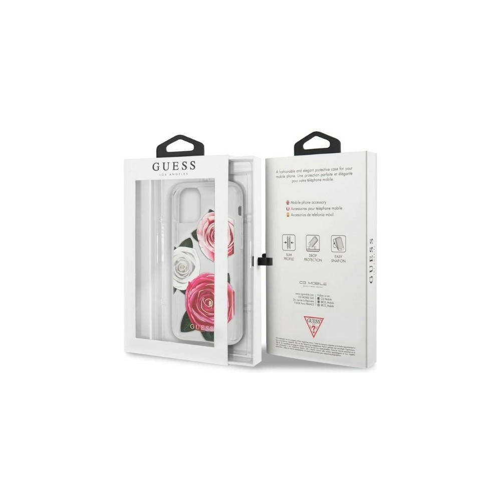 Hurtownia GSM - Etui Guess GUHCN58ROSTRT Apple iPhone 11 Pro transparentní tvrdý kryt Flower Desire Pink & White Rose - GUE2330 - {ean13} - Hurt