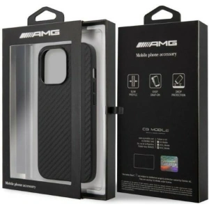 Hurtownia GSM - Etui Mercedes AMG AMHCP13LBLSCA Apple iPhone 13 Pro czarny/black hardcase Carbon Stripe&Embossed - MRS70 - {ean13} - Hurt