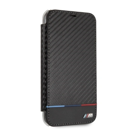 Etui BMW BMTRBKI61PUCARTCBK Apple iPhone XR book czarny/black Carbon Tricolor Stripe