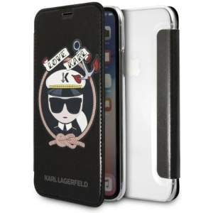 Hurtownia GSM - Etui Karl Lagerfeld KLFLBKPXKSB Apple iPhone XS/X negru/cblack bookcase Signature Glitter - KLD1358 - {ean13} - Hurt