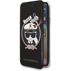 Hurtownia GSM - Etui Karl Lagerfeld KLFLBKPXKSB Apple iPhone XS/X negru/cblack bookcase Signature Glitter - KLD1358 - {ean13} - Hurt