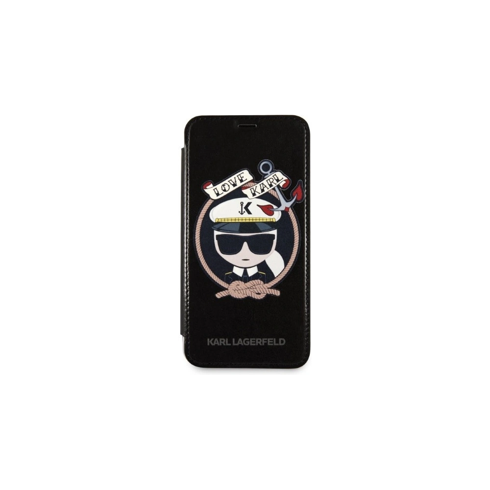 Hurtownia GSM - Case Karl Lagerfeld KLFLBKPXKSB Apple iPhone XS/X schwarz/black Buchhülle Signature Glitter - KLD1358 - {ean13} - Hurt