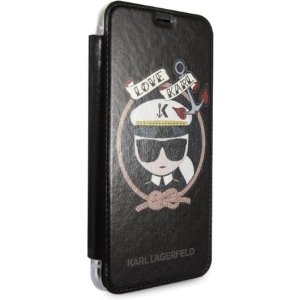 Hurtownia GSM - Case Karl Lagerfeld KLFLBKPXKSB Apple iPhone XS/X schwarz/black Buchhülle Signature Glitter - KLD1358 - {ean13} - Hurt