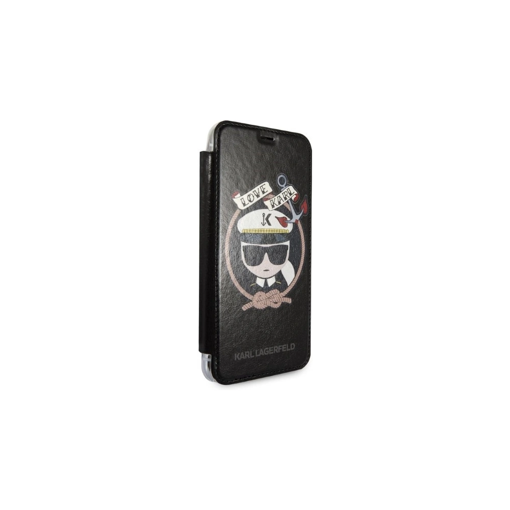 Hurtownia GSM - Case Karl Lagerfeld KLFLBKPXKSB Apple iPhone XS/X schwarz/black Buchhülle Signature Glitter - KLD1358 - {ean13} - Hurt