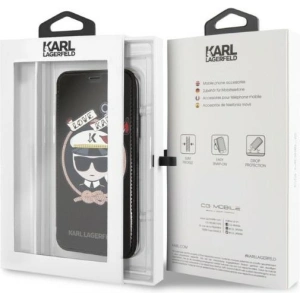 Hurtownia GSM - Case Karl Lagerfeld KLFLBKPXKSB Apple iPhone XS/X schwarz/black Buchhülle Signature Glitter - KLD1358 - {ean13} - Hurt