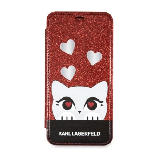 Etui Karl Lagerfeld KLFLBKPXVDCRE Apple iPhone XS/X red/czerwony book Valentine