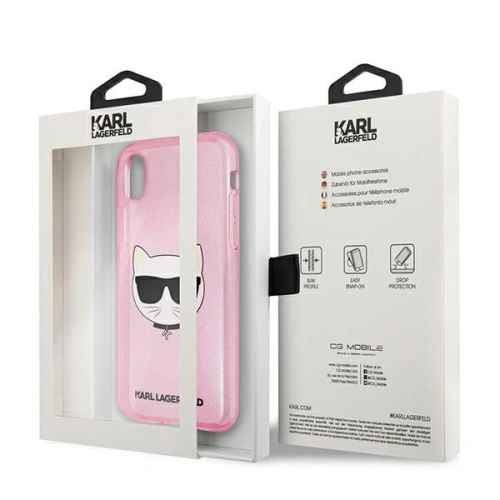 Etui Karl Lagerfeld KLHCI61CHTUGLP Apple iPhone XR  różowy/pink hardcase Glitter Choupette