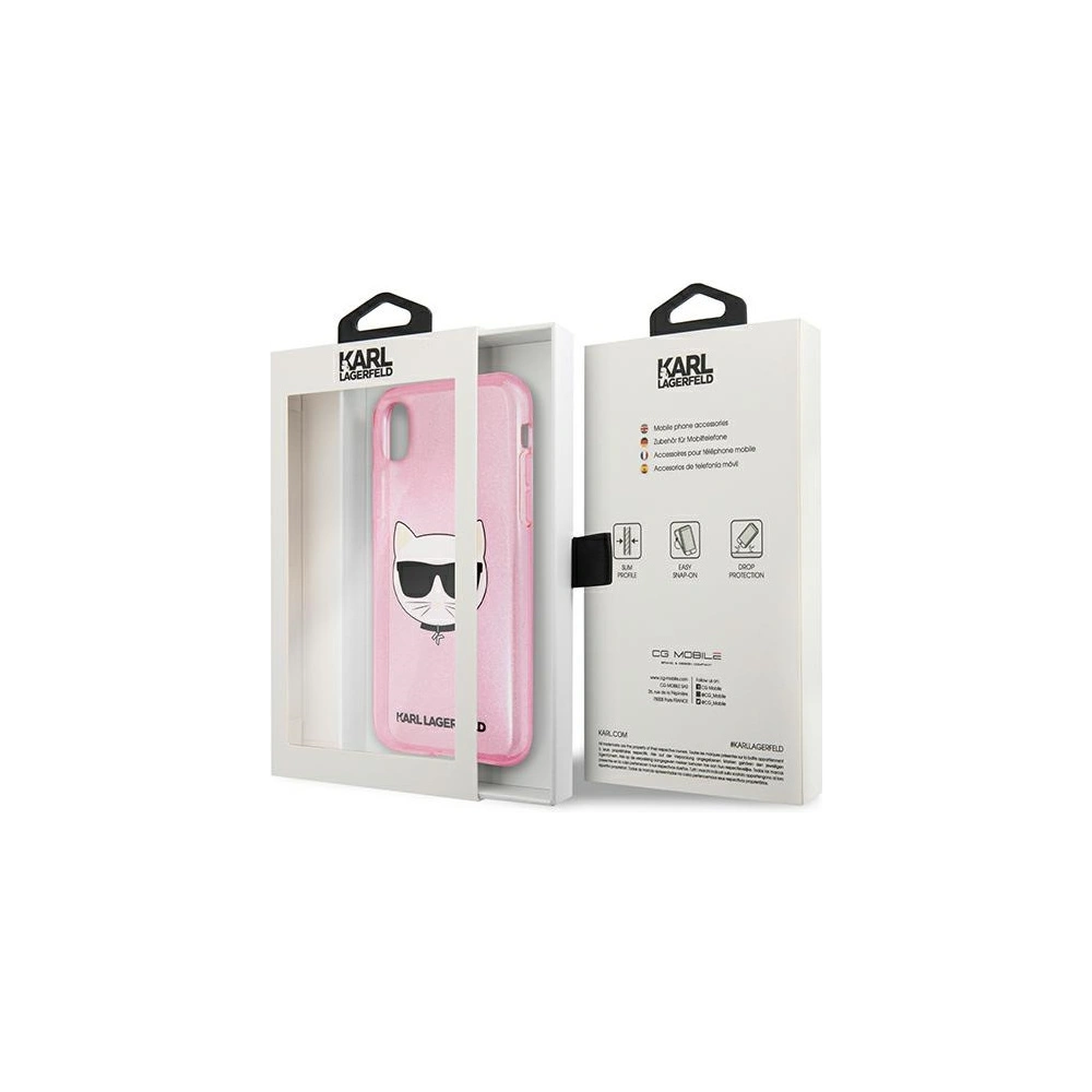 Wholesale Karl Lagerfeld KLHCI61CHTUGLP Apple iPhone XR pink hardcase Glitter Choupette - KLD1361 - {ean13} - Hurt