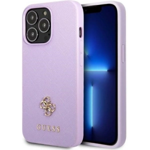 Etui Guess GUHCP13LPS4MU Apple iPhone 13 Pro purpurowy/purple hardcase Saffiano 4G Small Metal Logo