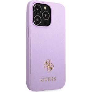 Etui Guess GUHCP13LPS4MU Apple iPhone 13 Pro purpurowy/purple hardcase Saffiano 4G Small Metal Logo