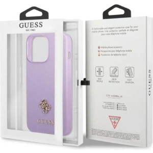 Etui Guess GUHCP13LPS4MU Apple iPhone 13 Pro purpurowy/purple hardcase Saffiano 4G Small Metal Logo