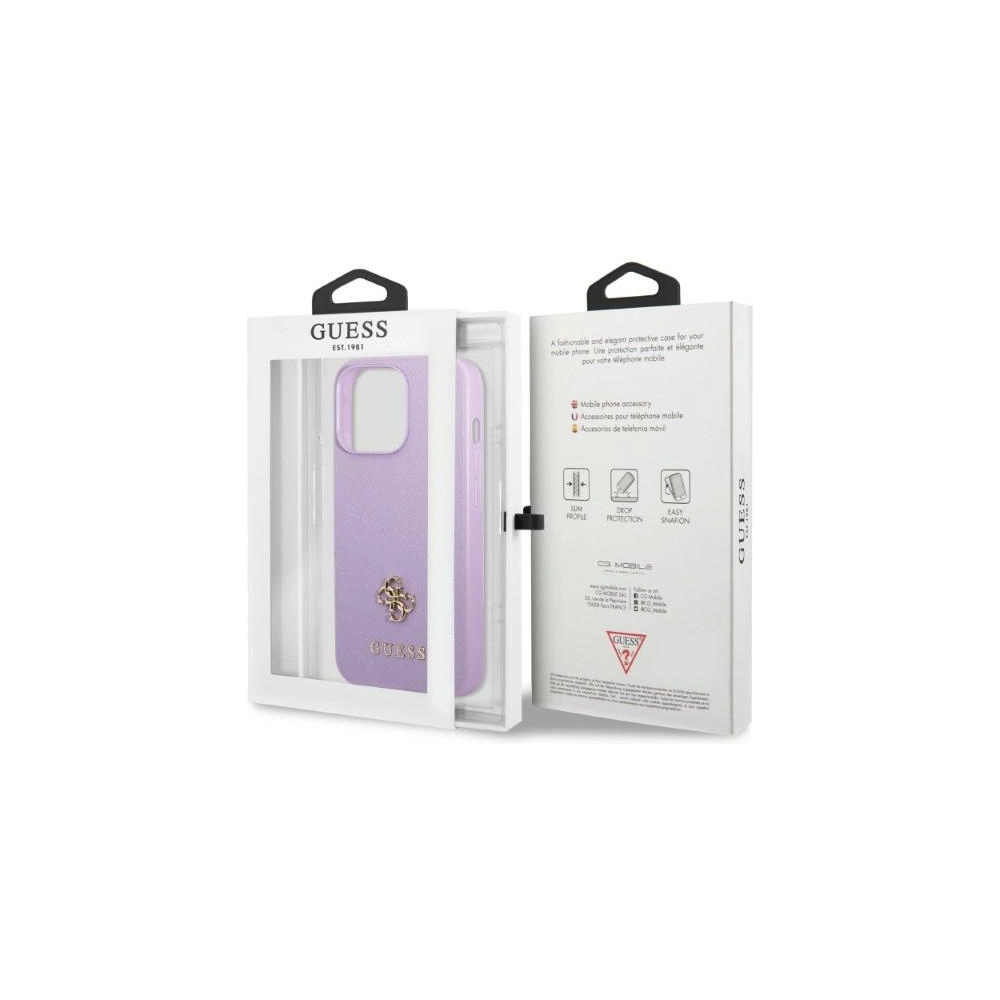 Hurtownia GSM - Etui Guess GUHCP13LPS4MU Apple iPhone 13 Pro purpurowy/purple hardcase Saffiano 4G Small Metal Logo - GUE2331 - {ean13} - Hurt