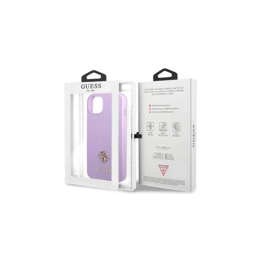 Hurtownia GSM - Etui Guess GUHCP13SPS4MU Apple iPhone 13 mini purpuriu/purple hardcase Saffiano 4G Small Metal Logo - GUE2333 - {ean13} - Hurt