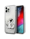 Etui Karl Lagerfeld KLHCP12LGCFS Apple iPhone 12 Pro Max srebrny/silver hardcase Liquid Glitter Choupette Fun