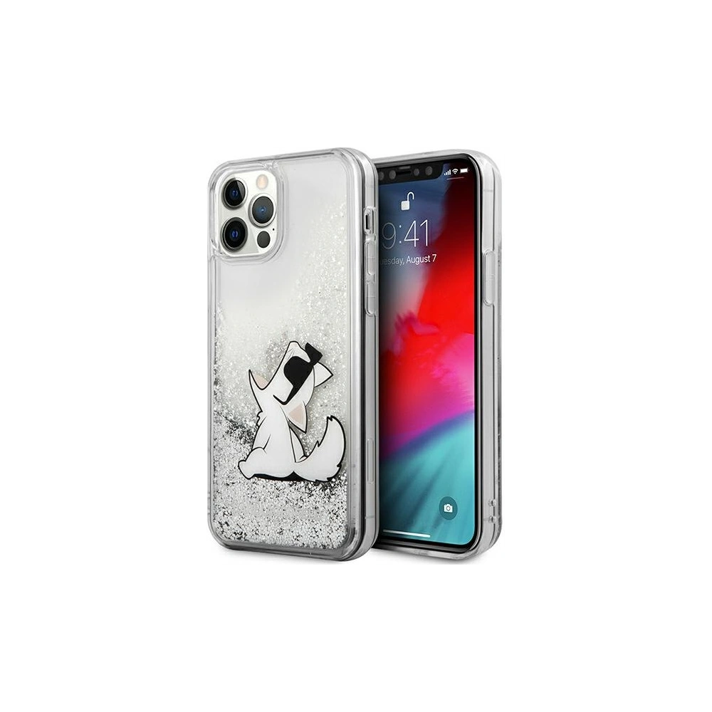 Hurtownia GSM - Etui Karl Lagerfeld KLHCP12LGCFS Apple iPhone 12 Pro Max stříbrný/silver hardcase Liquid Glitter Choupette Fun - KLD1362 - {ean13} - Hurt