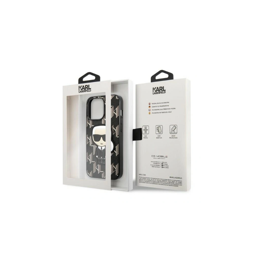 Wholesale Karl Lagerfeld KLHCP13LPMNIKBK Apple iPhone 13 Pro hardcase black Monogram Ikonik Patch - KLD1363 - {ean13} - Hurt