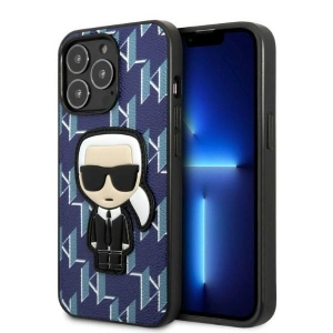 Etui Karl Lagerfeld KLHCP13LPMNIKBL Apple iPhone 13 Pro hardcase niebieski/blue Monogram Ikonik Patch
