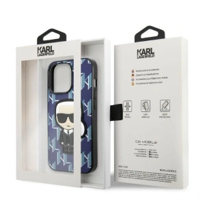 Etui Karl Lagerfeld KLHCP13LPMNIKBL Apple iPhone 13 Pro hardcase niebieski/blue Monogram Ikonik Patch