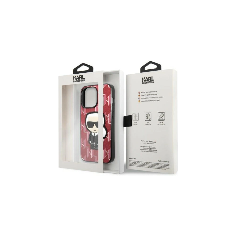 Hurtownia GSM - Etui Karl Lagerfeld KLHCP13LPMNIKPI Apple iPhone 13 Pro hardcase czerwony/red Monogram Ikonik Patch - KLD1365 - {ean13} - Hurt