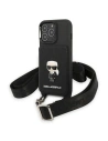 Hurtownia GSM - Etui Karl Lagerfeld KLHCP13LSAIPCK Apple iPhone 13 Pro kemény tok fekete/szürke Saffiano Metal Ikonik - KLD1366 - {ean13} - Hurt