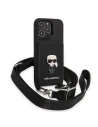 Hurtownia GSM - Etui Karl Lagerfeld KLHCP13LSAIPCK Apple iPhone 13 Pro kemény tok fekete/szürke Saffiano Metal Ikonik - KLD1366 - {ean13} - Hurt