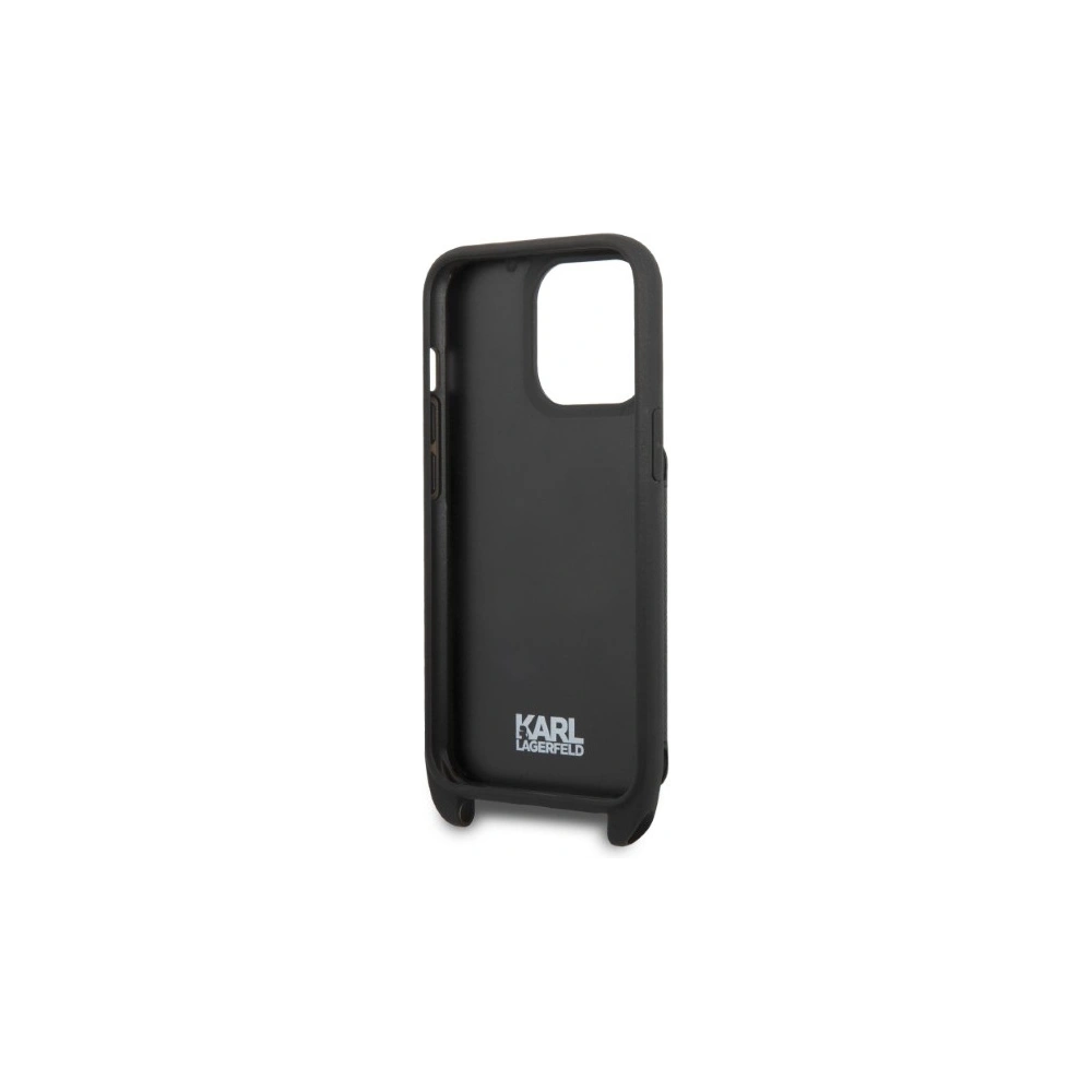 Hurtownia GSM - Etui Karl Lagerfeld KLHCP13LSAIPCK Apple iPhone 13 Pro kemény tok fekete/szürke Saffiano Metal Ikonik - KLD1366 - {ean13} - Hurt