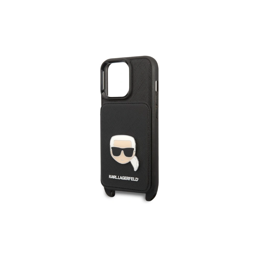 Wholesale Karl Lagerfeld KLHCP13LSAKHPK Apple iPhone 13 Pro hardcase Saffiano Metal Karl Head - KLD1368 - {ean13} - Hurt