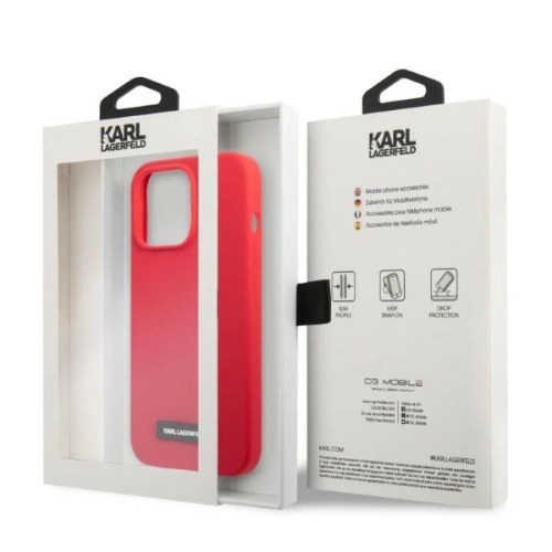 Etui Karl Lagerfeld KLHCP13LSLMP1R Apple iPhone 13 Pro hardcase czerwony/red Silicone Plaque