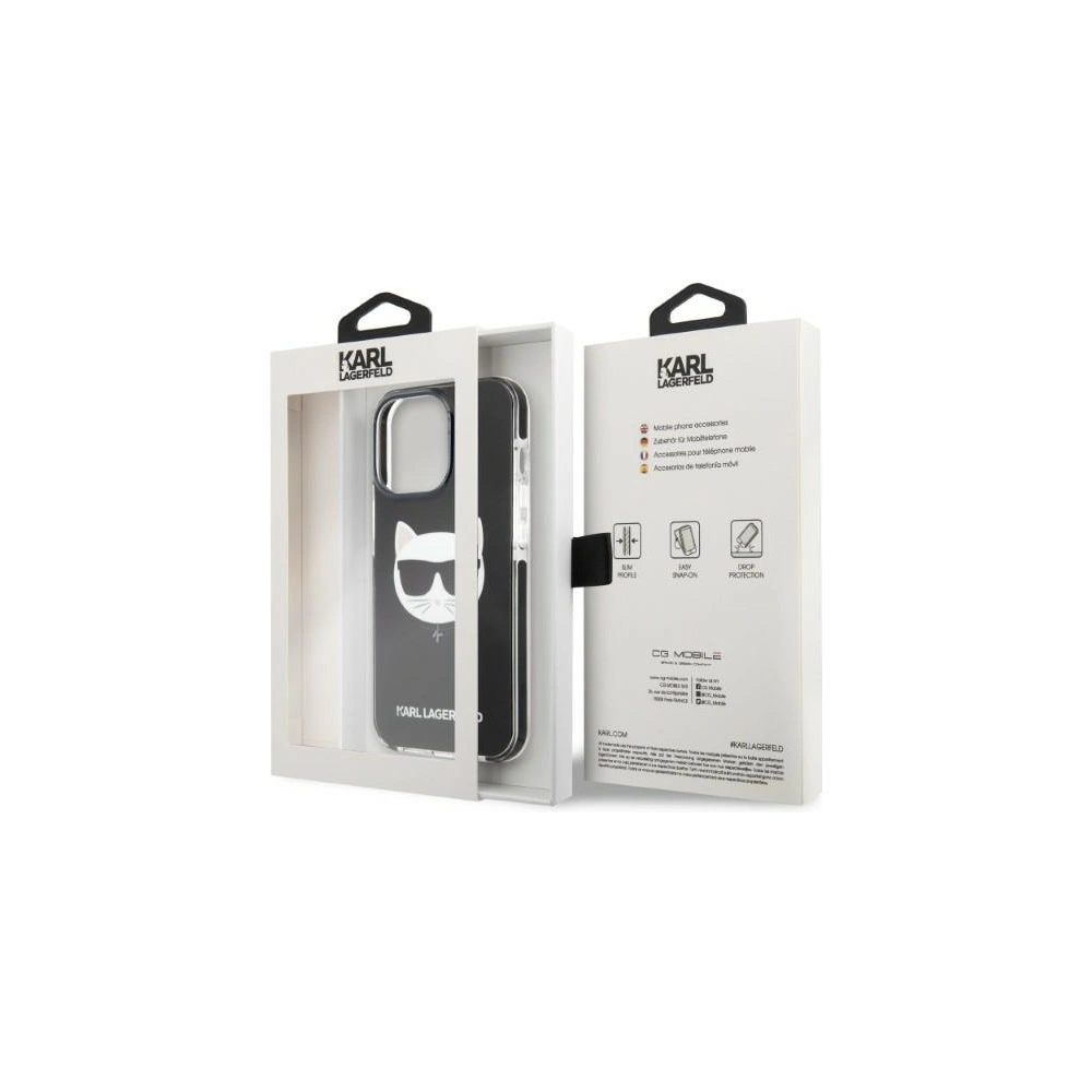 Wholesale Karl Lagerfeld KLHCP13LTPECK Apple iPhone 13 Pro hardcase black Choupette Head - KLD1372 - {ean13} - Hurt