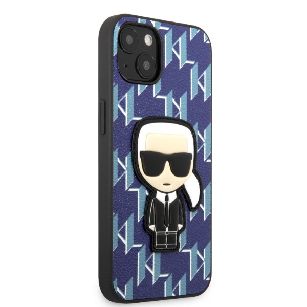 Kryt Karl Lagerfeld KLHCP13MPMNIKBL Apple iPhone 13 hardcase blue Monogram Ikonik Patch