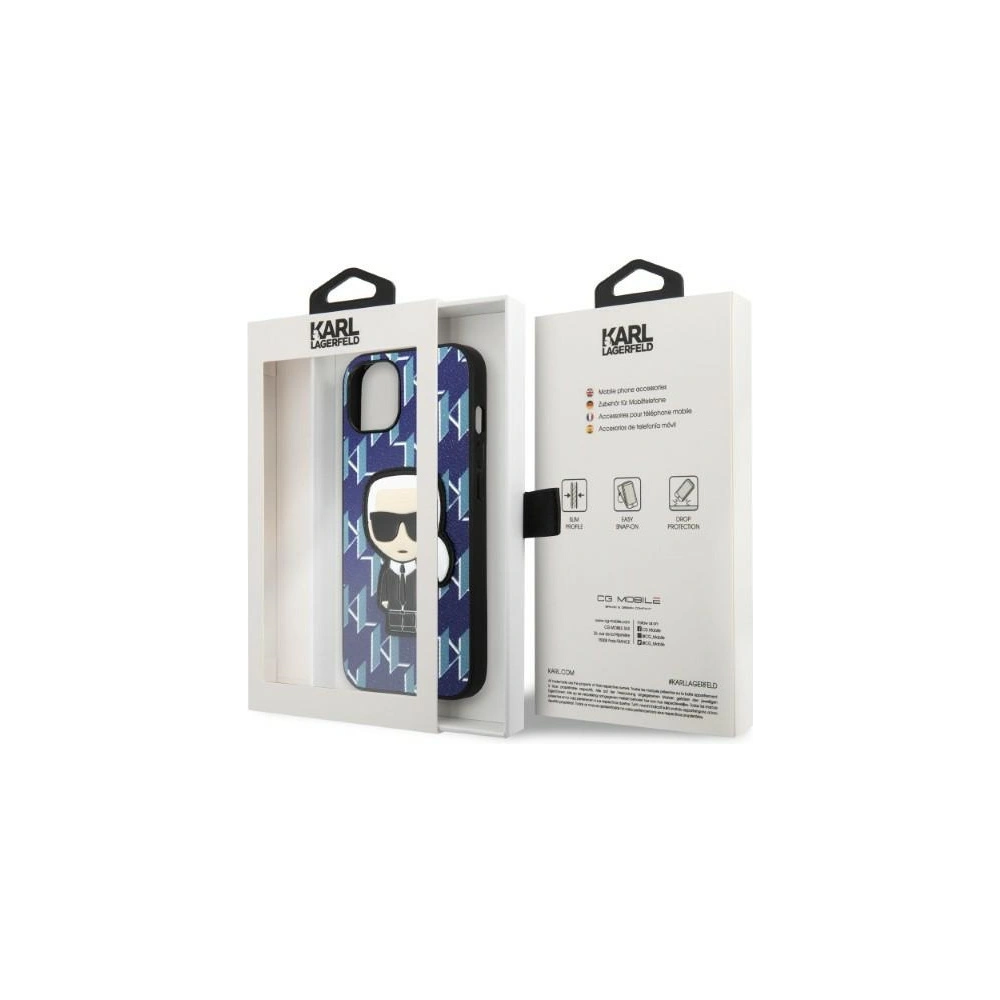 Hurtownia GSM - Etui Karl Lagerfeld KLHCP13SPMNIKBL Apple iPhone 13 mini hardcase kék/blue Monogram Ikonik Patch - KLD1381 - {ean13} - Hurt